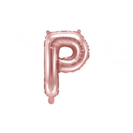 PALLONCINO PICCOLO MYLAR LETTERA \\"P\\" ROSA GOLD - 35cm