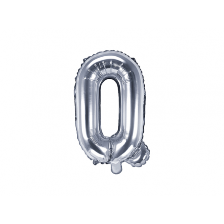 PALLONCINO PICCOLO MYLAR LETTERA \\"Q\\" ARGENTO - 35cm