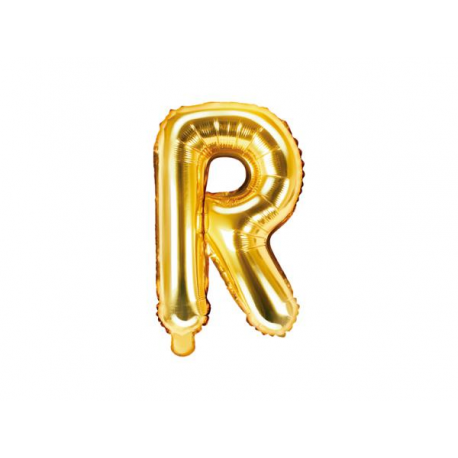 PALLONCINO PICCOLO MYLAR LETTERA \\"R\\" ORO - 35cm