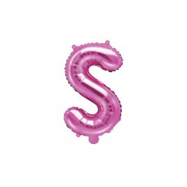PALLONCINO PICCOLO MYLAR LETTERA "S" FUCSIA - 35cm