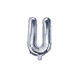 PALLONCINO PICCOLO MYLAR LETTERA "U" ARGENTO - 35cm