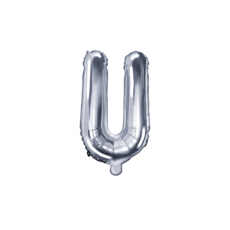 PALLONCINO PICCOLO MYLAR LETTERA \\"U\\" ARGENTO - 35cm
