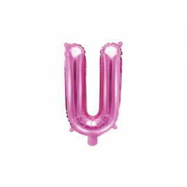 PALLONCINO PICCOLO MYLAR LETTERA "U" FUCSIA - 35cm