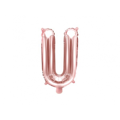 PALLONCINO PICCOLO MYLAR LETTERA \\"U\\" ROSA GOLD - 35cm