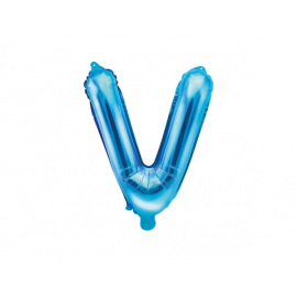 PALLONCINO PICCOLO MYLAR LETTERA \\"V\\" BLU - 35cm