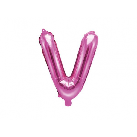 PALLONCINO PICCOLO MYLAR LETTERA \\"V\\" FUCSIA - 35cm