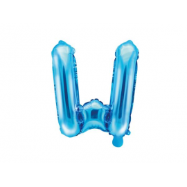 PALLONCINO PICCOLO MYLAR LETTERA \\"W\\" BLU - 35cm