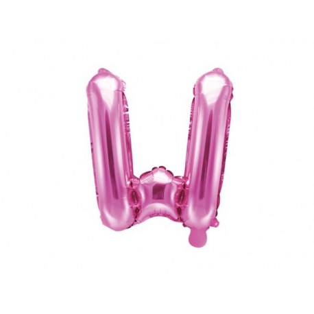 PALLONCINO PICCOLO MYLAR LETTERA \\"W\\" FUCSIA - 35cm