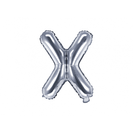 PALLONCINO PICCOLO MYLAR LETTERA \\"X\\" ARGENTO - 35cm