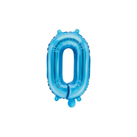 PALLONCINO PICCOLO MYLAR NUMERO "0" BLU - 35cm