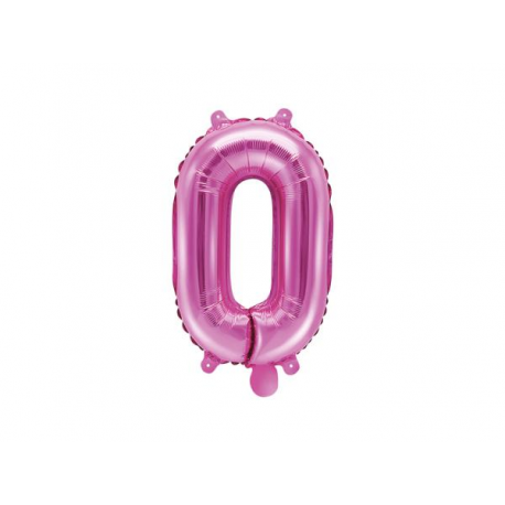 PALLONCINO PICCOLO MYLAR NUMERO \\"0\\" FUCSIA - 35cm