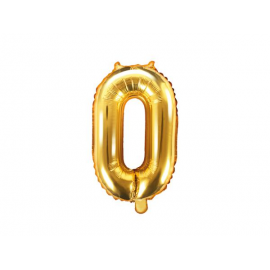 PALLONCINO PICCOLO MYLAR NUMERO "0" ORO - 35cm