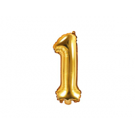 PALLONCINO PICCOLO MYLAR NUMERO "1" ORO - 35cm
