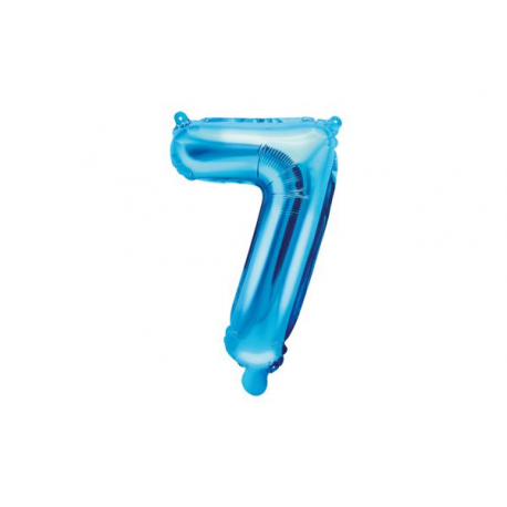PALLONCINO PICCOLO MYLAR NUMERO \\"7\\" BLU - 35cm