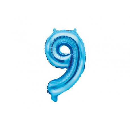 PALLONCINO PICCOLO MYLAR NUMERO \\"9\\" BLU - 35cm
