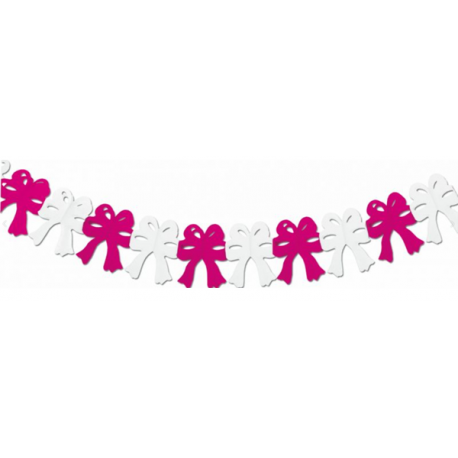 FESTONE FIOCCO BIANCO - FUCSIA MT.4