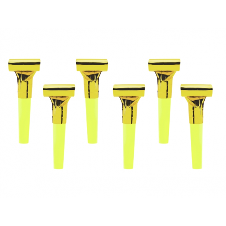 TROMBETTE LINGUE SONORE ORO METALLIZZATE - 6 Pezzi