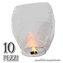 10 LANTERNE VOLANTI BIANCHE GRANDI - PROFESSIONAL (Sky Lantern White)