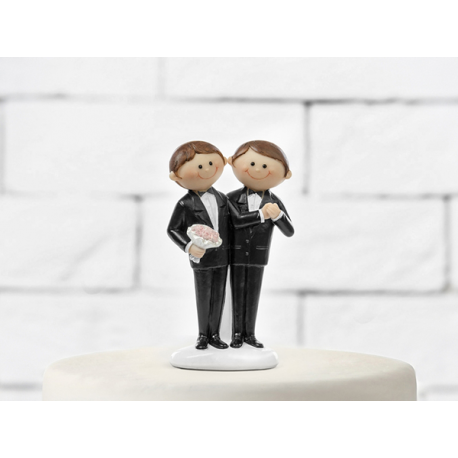 CAKE TOPPER UMORISTICO - SPOSINI \\"LUI & LUI\\" 11cm