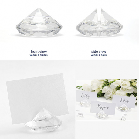 DIAMANTI PORTA SEGNAPOSTO - TRASPARENTI 40mm - 10 pz.