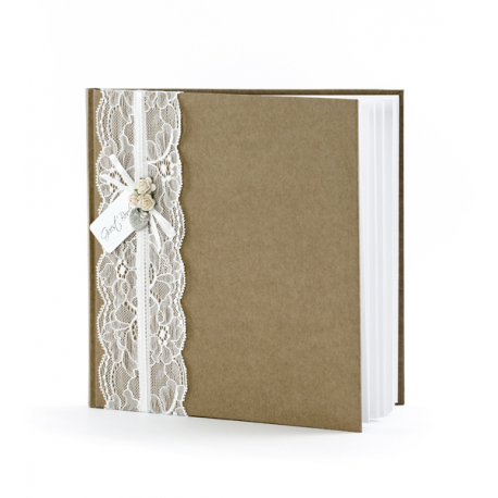 GUESTBOOK MATRIMONIO - Libro degli ospiti 22 pagine 20,5x20,5cm - NATURAL VINTAGE