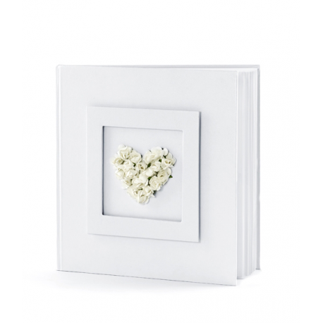 GUESTBOOK MATRIMONIO - Libro degli ospiti 22 pagine 20,5x20,5cm - ROSE BIANCHE