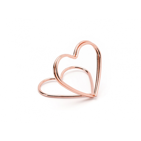 PORTA SEGNAPOSTO - CUORI ROSA GOLD - 10 Pezzi (2,5cm)