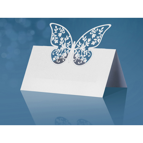 SEGNAPOSTO CON FARFALLA INTAGLIATA 9 x 7,3 cm, 10 pz.
