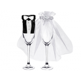 VESTITI SPOSO E SPOSA PER BICCHIERI